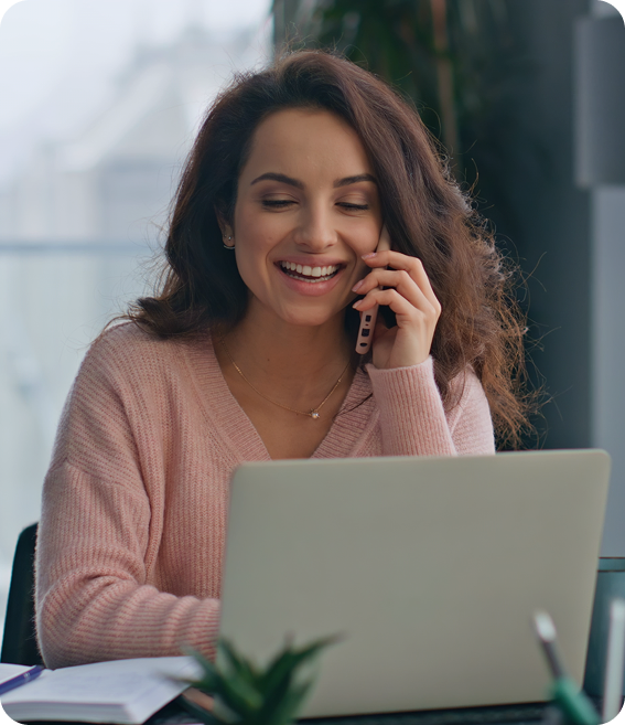 Customer support specialist on a call