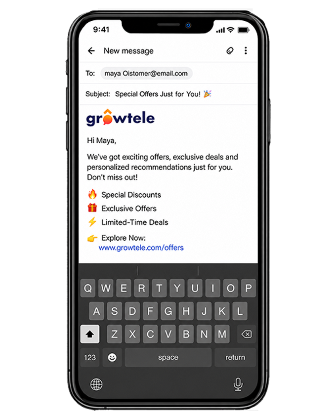 Growtele journey on a phone