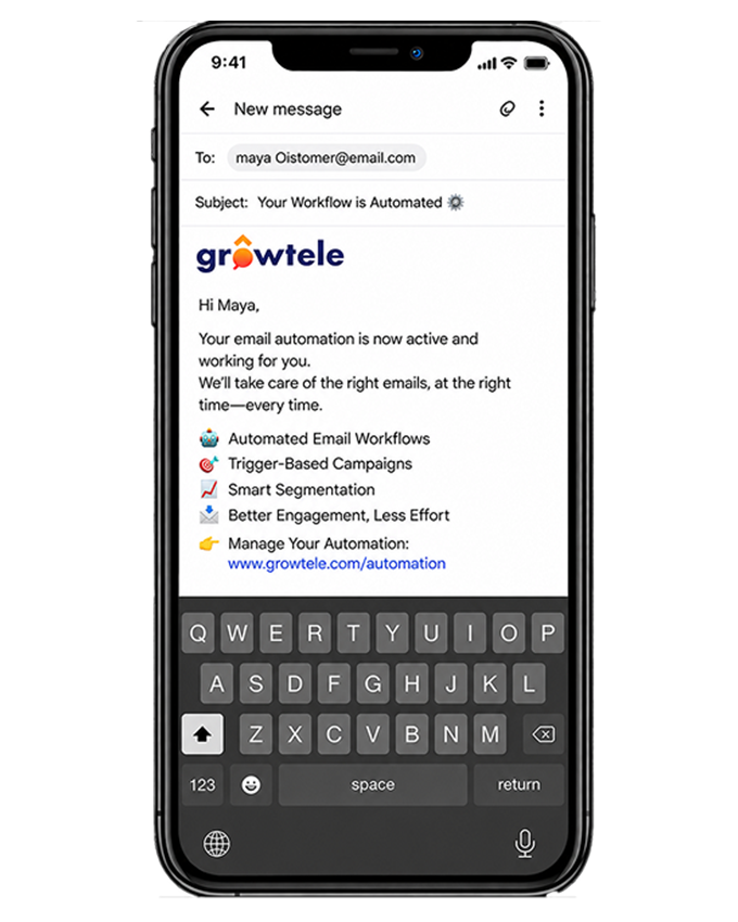 Growtele journey on a phone