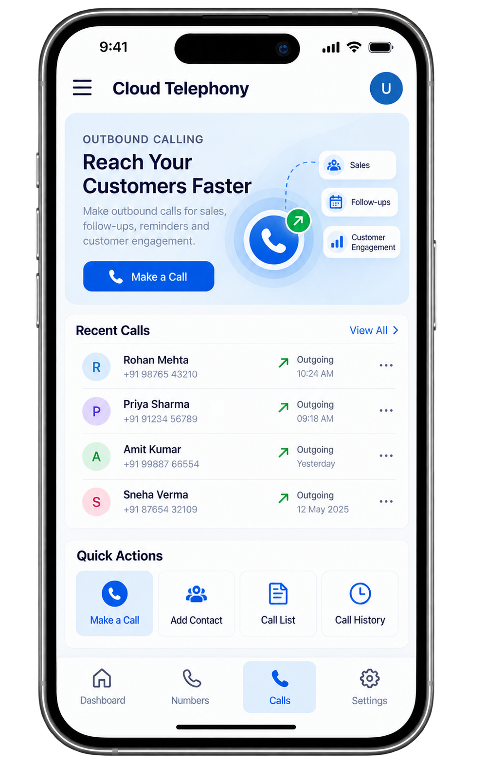 An IVR call menu on a phone