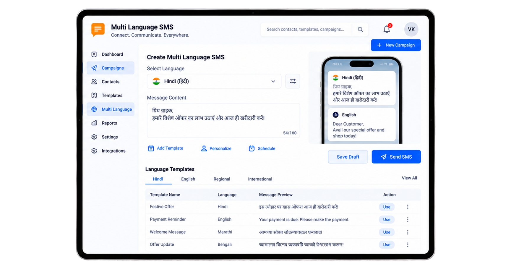Multilingual SMS
